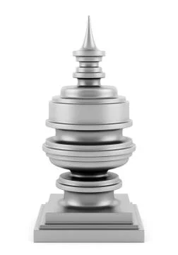 Metallic vase isolated on white background Illustrazione stock