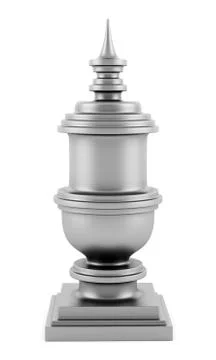 Metallic vase isolated on white background Stock Illustration