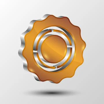 Metallic vector gear icon for web design Stock Illustration
