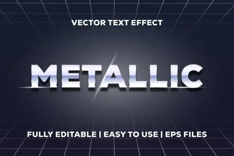 Metallic vector text effect fully editable Stock Illustration