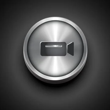 Metallic video camera icon Stock Illustration