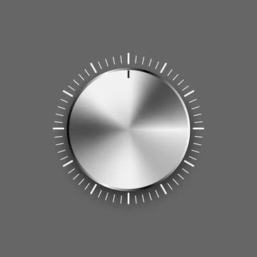 Metallic volume Analog regulator control interface with volume scale Stock Illustration