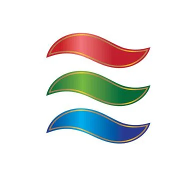Metallic wave ribbon vector element design template Stock Illustration