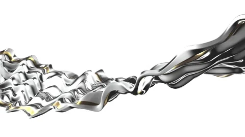 Metallic wave on white bg able to loop endless Stock Footage 335810846