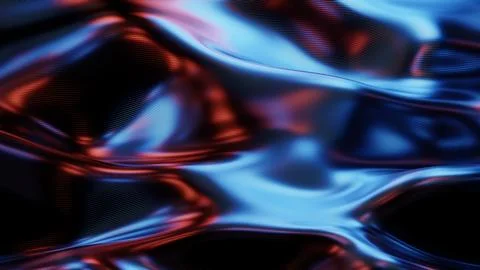 Metallic waves background with dark blue red reflection 库存插图