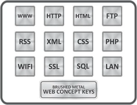 Metallic web concept buttons Stock Illustration