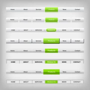 Metallic web navigation menu Illustrazione stock