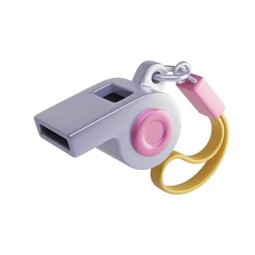 Metallic whistle for referee or trainer Illustrazione stock