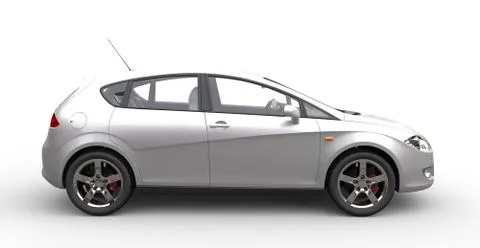 Metallic White Car Stock Illustration