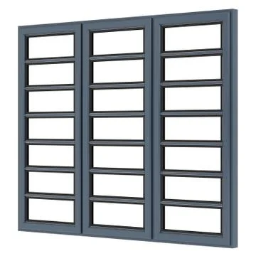 Metallic window isolated on white background. 3d illustration Stock Illustration