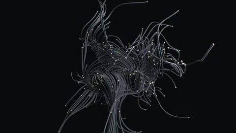 Metallic wire visualization, Elegant complex data display, Scientific 스톡 일러스트