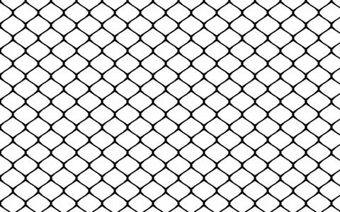 Metallic wired fence pattern on white background Stock Illustration