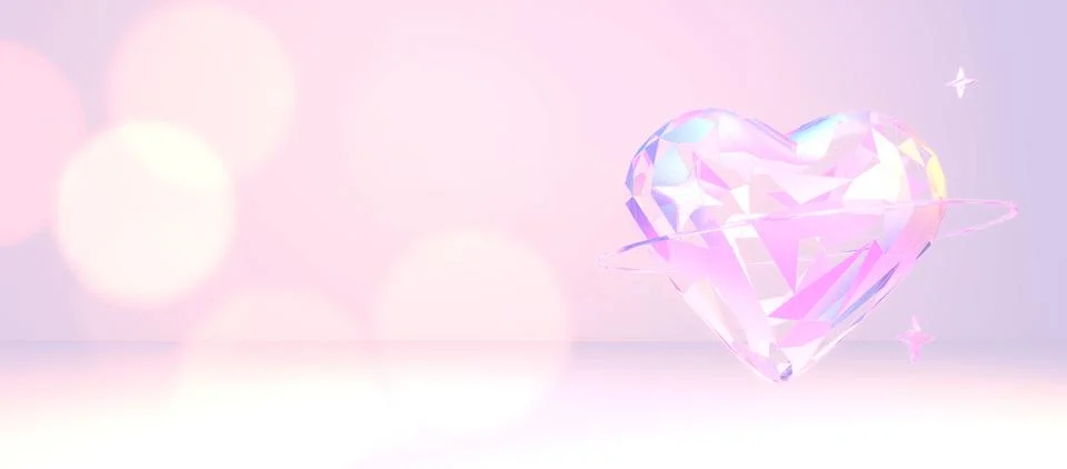 Metallic wireframe heart with empty space and bokeh light Stock Illustration