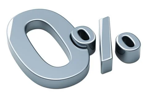 Metallic Zero Percent, 3D rendering Stock Illustration