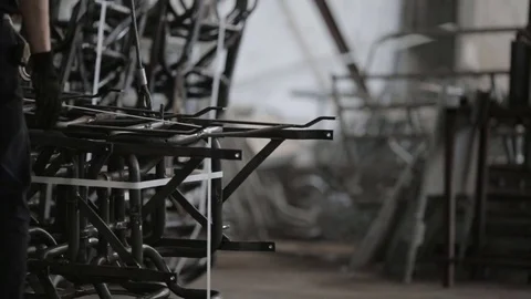 Metallurgical industry. Cutting and processing the pipe. Stock Footage 76935250