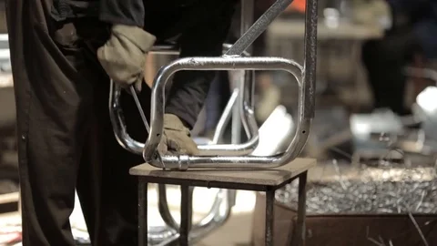 Metallurgical industry. Cutting and processing the pipe. Stock Footage 77264082