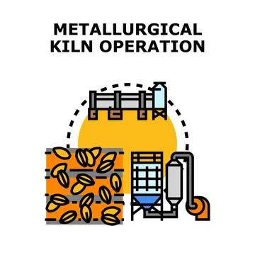 Metallurgical kiln operation process optimizing industry concept 스톡 일러스트