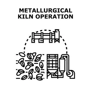 Metallurgical kiln operation process optimizing industry concept Ilustración de archivo