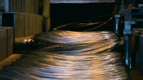 Metallurgical Plant. The Production Process in the Rolling Mill. Wire Stock Footage 89875268