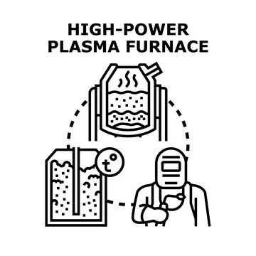 Metallurgical worker using high power plasma furnace Stock Illustration