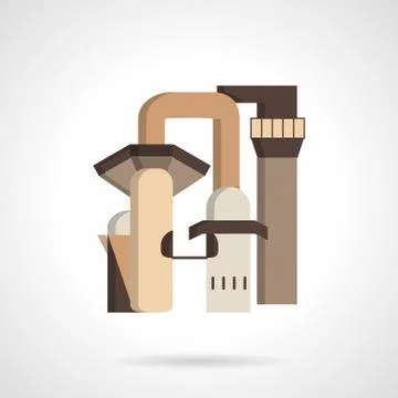 Metallurgy factory flat vector icon Stock Illustration