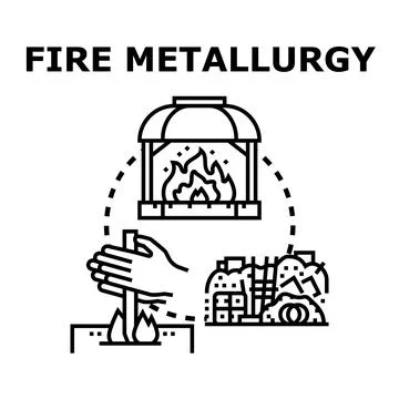 Metallurgy process concept working with fire and metal Stock Illustration