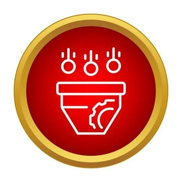 Metallurgy process line icon with melting metal Stock Illustration