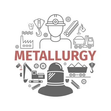 Metallurgy Vector Isolated Flat Icons Set 库存插图