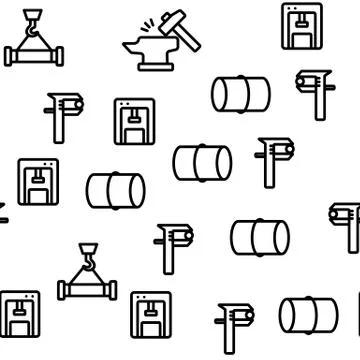 Metallurgy Vector Seamless Pattern 스톡 일러스트