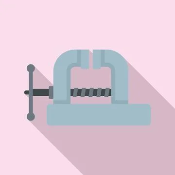 Metallurgy vice icon, flat style Stock Illustration