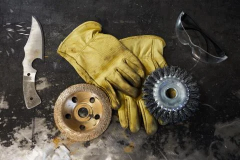 Metalsmith tools for processing iron Stock Photos