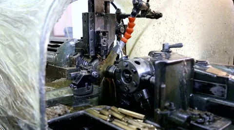 Metalwork iron lathe drill Stock Footage 68081168