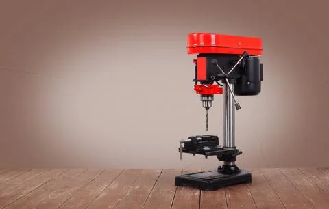 Metalwork tool - Red new drill press Stock Photos