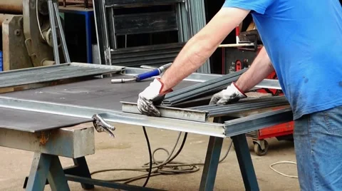 Metalworker at work Stock Footage 68830368