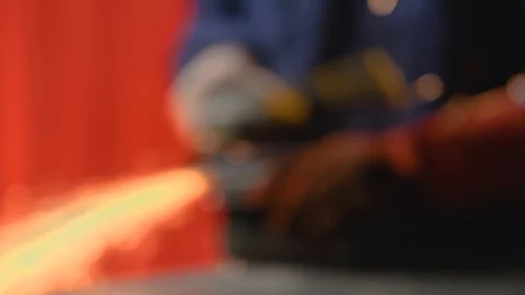 Metalworker at work with his grinder  Stock Footage 125791155
