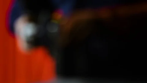 Metalworker at work with his grinder  Stock Footage 125791292