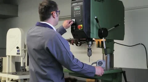 Metalworker_drill_1 Stock Footage 11899813