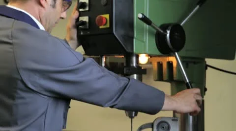 Metalworker_drill_face_2 Stock Footage 11899828
