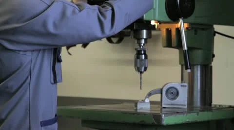 Metalworker_drill_face_3 Stock Footage 11899830