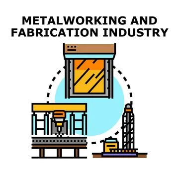 Metalworking and fabrication industry process concept 库存插图