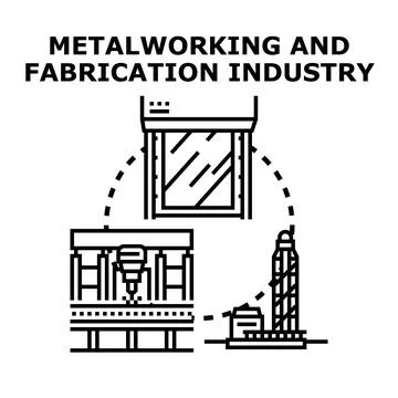 Metalworking and fabrication industry process concept 库存插图