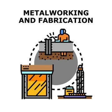 Metalworking and fabrication process with foundry and welding Stock Illustration