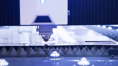 Metalworking Cnc Laser Machine. Close up lot of bright sparks 스톡 동영상 107135708