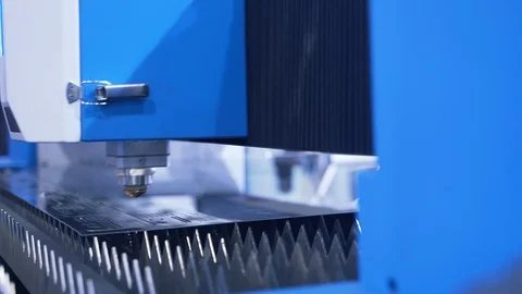 Metalworking Cnc Laser Machine. Close up lot of bright sparks 스톡 동영상 107135856