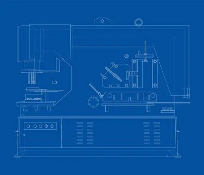 Metalworking CNC machine Illustrazione stock