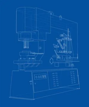 Metalworking CNC machine Illustrazione stock