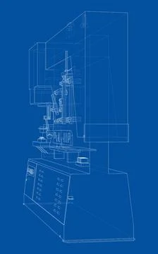 Metalworking CNC machine Illustrazione stock