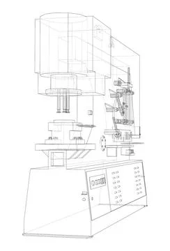 Metalworking CNC machine Illustrazione stock