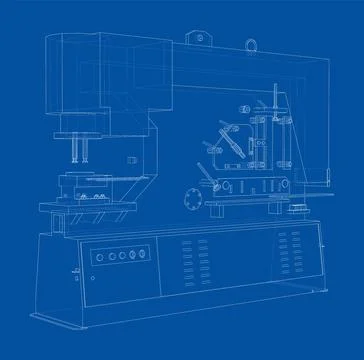 Metalworking CNC machine Ilustração Stock