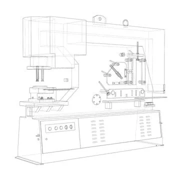 Metalworking CNC machine Illustrazione stock